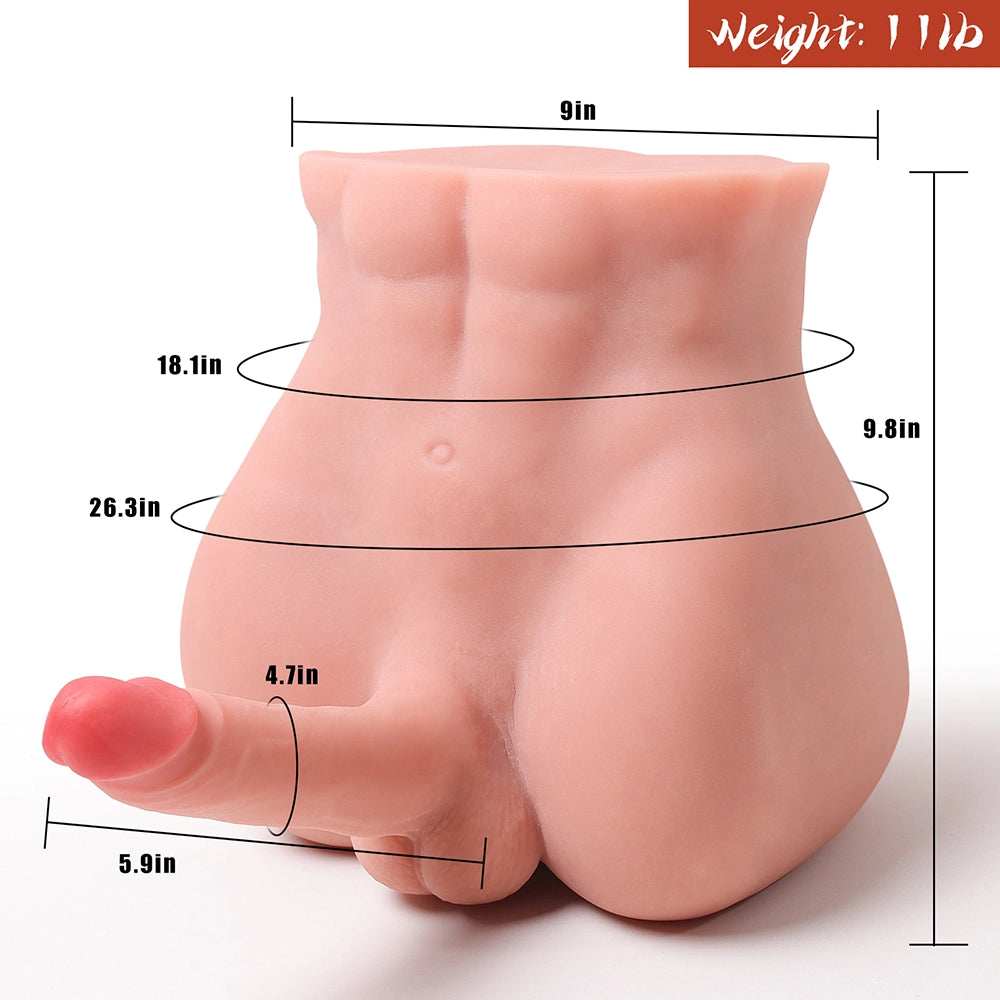 Dave: 11LB Male Sex Torso with 5.9" Big Dildo