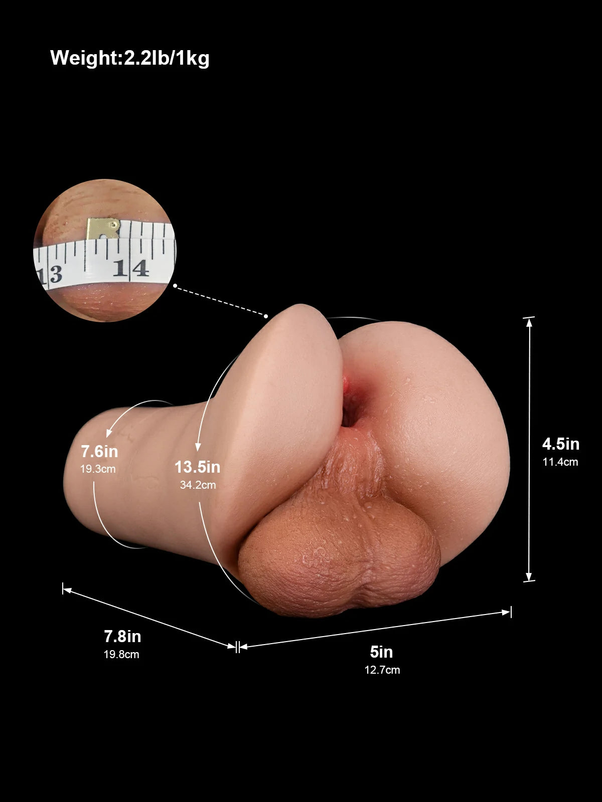 Jack: 2.2LB Athletic Gay Pocket Pussy with 6.8" Deep Anal Channel