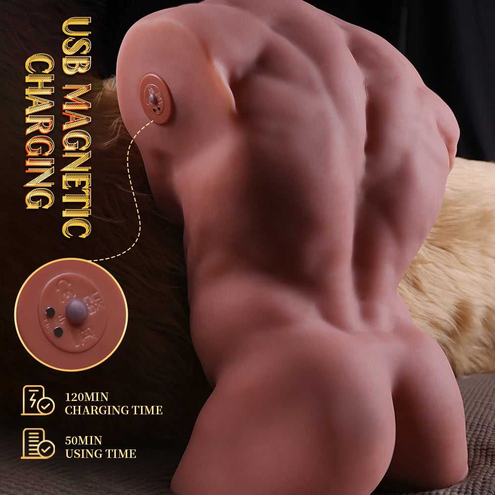 Allen: 26LB App-Control Male Sex Doll with Replaceable Vibrating & Thrusting Dildo