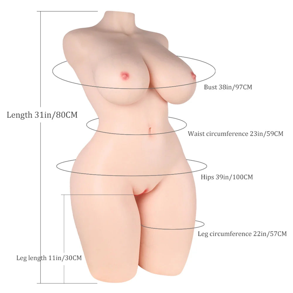 Susanna: 68.34LB BBW Silicone Sex Torso with Big Boobs and Butt