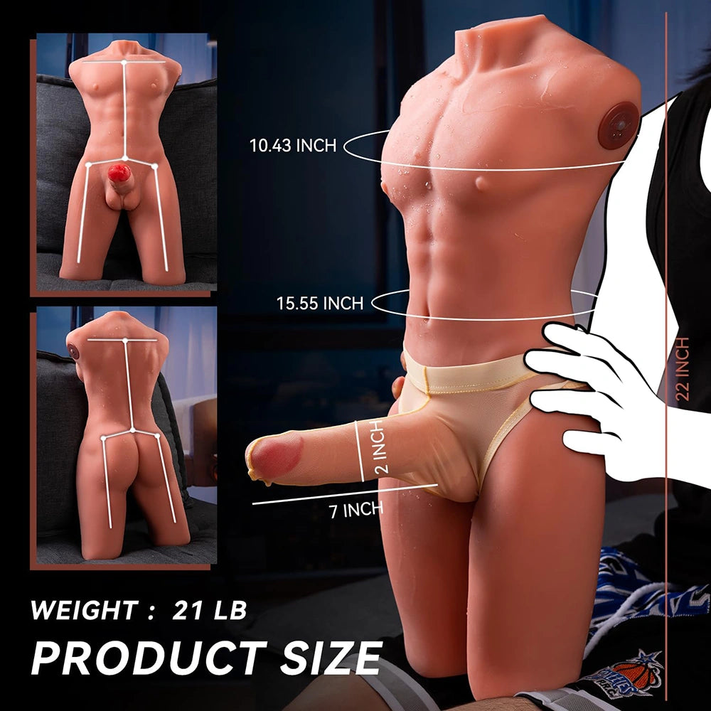 Chris: 21LB Male Sex Doll with Thrusting & Vibrating Dildo