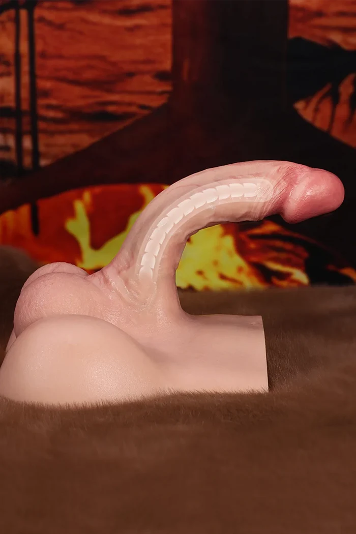 Leo: 2LB Compact Platinum Silicone Male Sex Torso with 6.5" Dildo