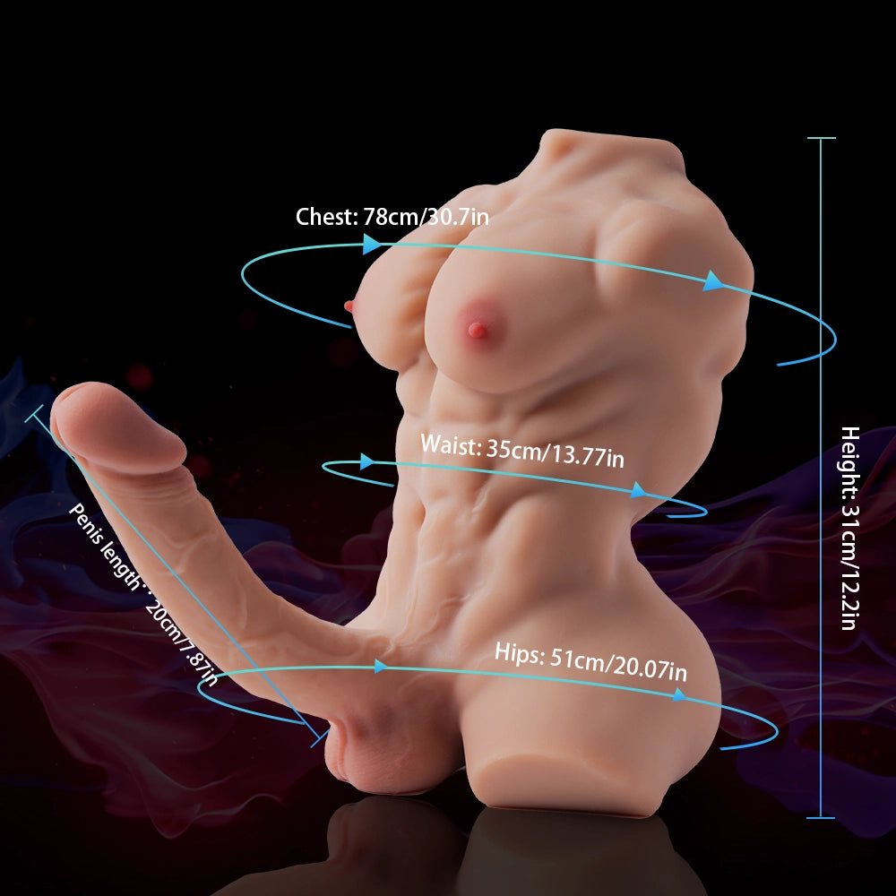 Terry: 8.37LB Male Sex Dolls with Realistic 7.87″ Big Dildo