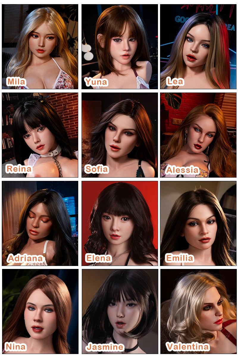 Exchangeable Heads: Yuna, Nina, Mila, Lea, Reina, Valentina, Adriana, Elena, Sofia, Alessia & Emilia